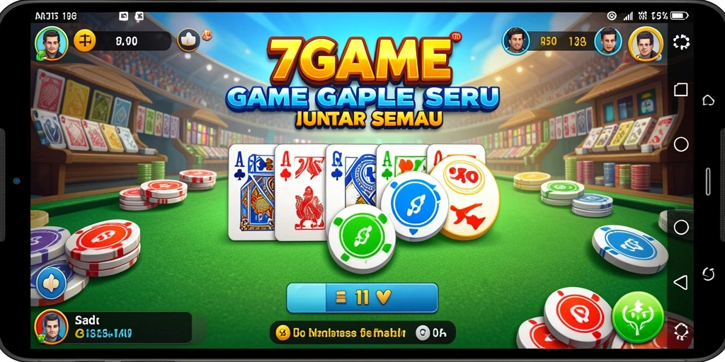 Screenshot gameplay 7GAME yang menunjukkan momen seru bermain Gaple.