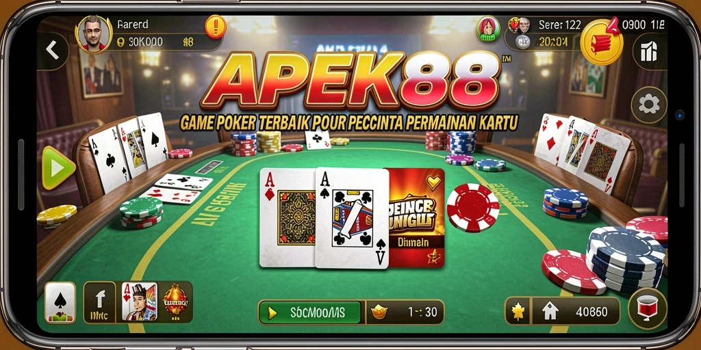 Screenshot APEK88 menampilkan gameplay seru Poker dengan pemain yang kompetitif.