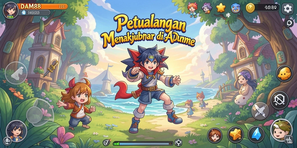 Tangkapan layar utama DAM88 menampilkan aksi seru karakter anime.