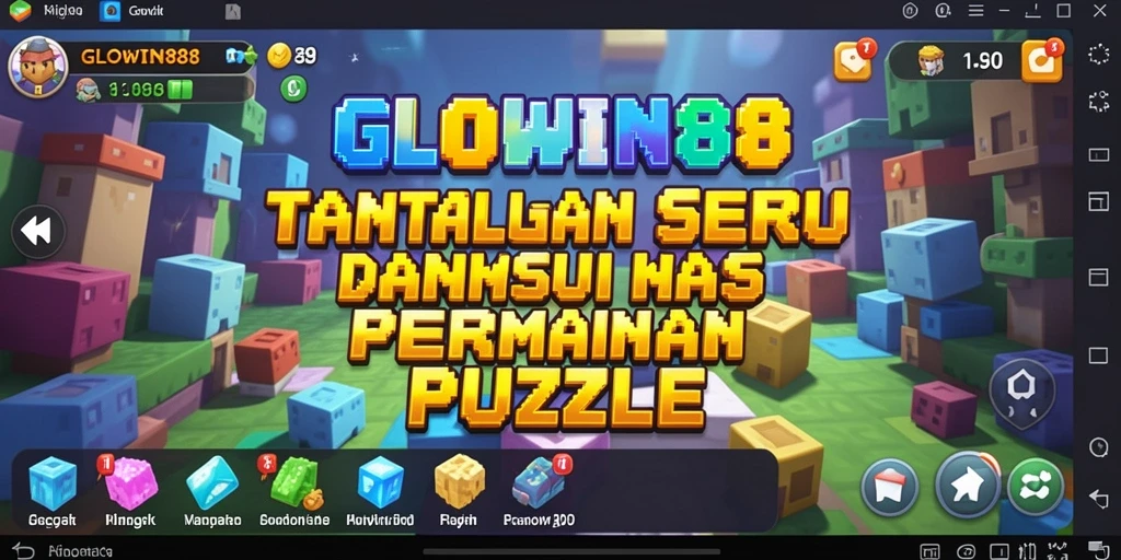 Tampilan gameplay seru GLOWIN88 dengan berbagai tantangan puzzle.