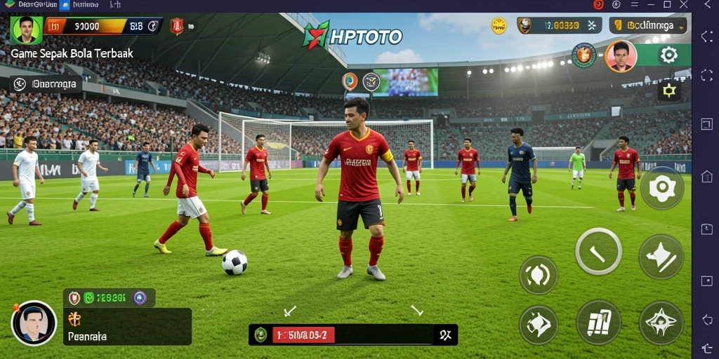 Tampilan menarik dari gameplay HPTOTO dengan aksi sepak bola seru.