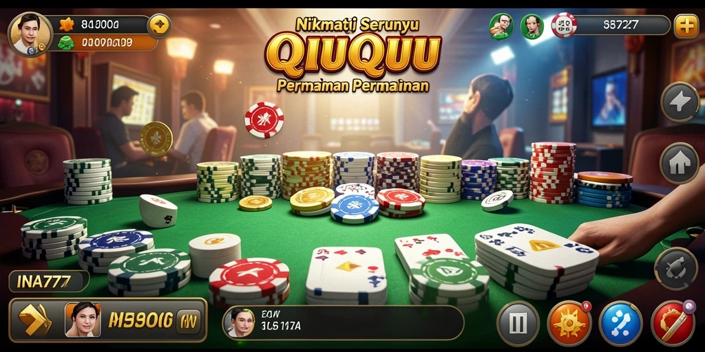 Tampilan gameplay seru dari permainan QiuQiu di INA777.