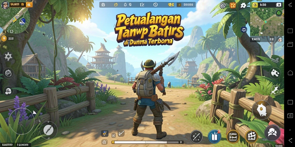Screenshot gameplay KAKRP yang menampilkan petualangan di dunia terbuka.