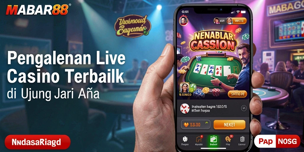 Screenshot gameplay MABAR88 menampilkan dealer langsung yang interaktif dan permainan yang mendebarkan.
