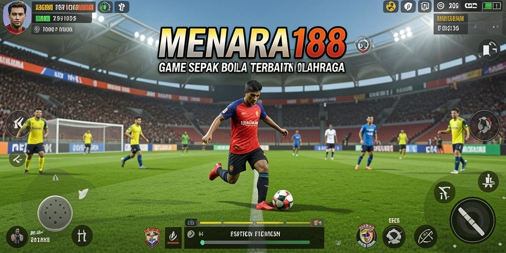 Gameplay MENARA188 yang dinamis dan menarik di lapangan sepak bola.