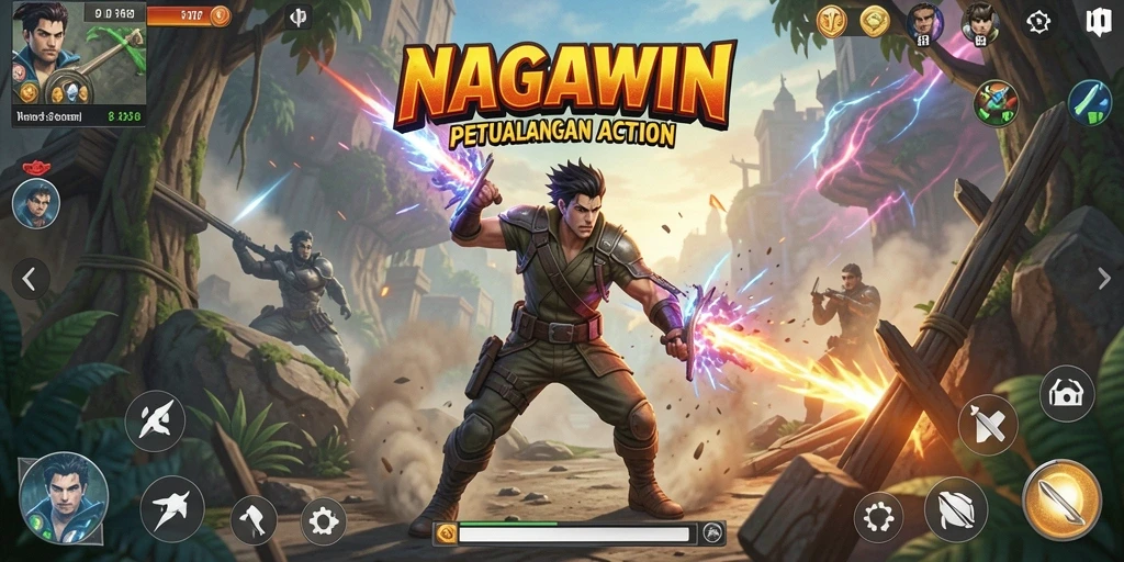 Tampilan menarik gameplay NAGAWIN dengan aksi mendebarkan.