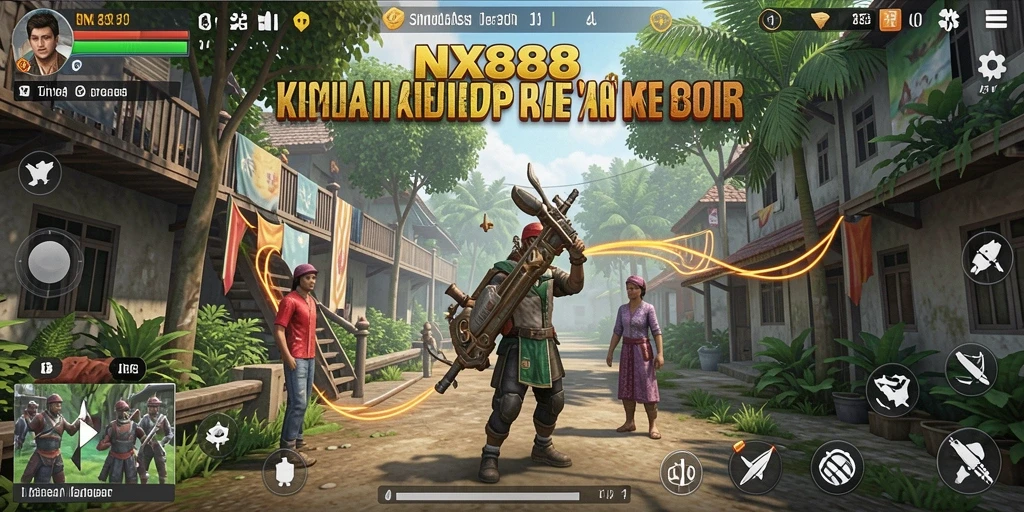 Tampilan gameplay NX888 dengan elemen simulasi kehidupan yang menarik.