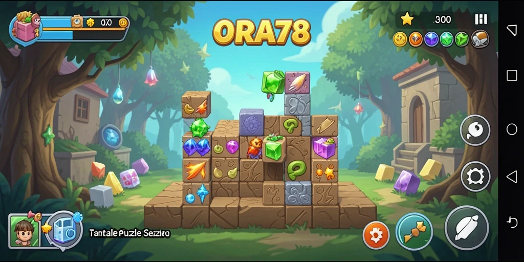 Screenshot gameplay ORA78 saat menyelesaikan puzzle yang menantang.