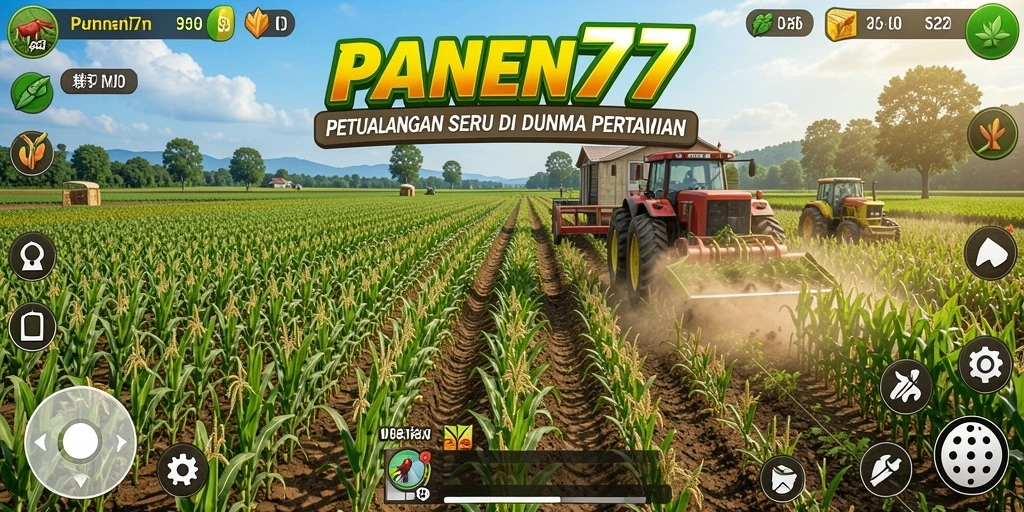 Tangkapan layar gameplay PANEN77 dengan suasana ladang yang indah.