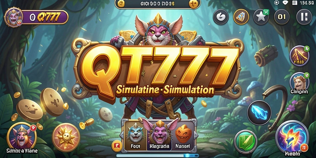 Screenshot utama QT777 menunjukkan gameplay simulation yang penuh aksi.