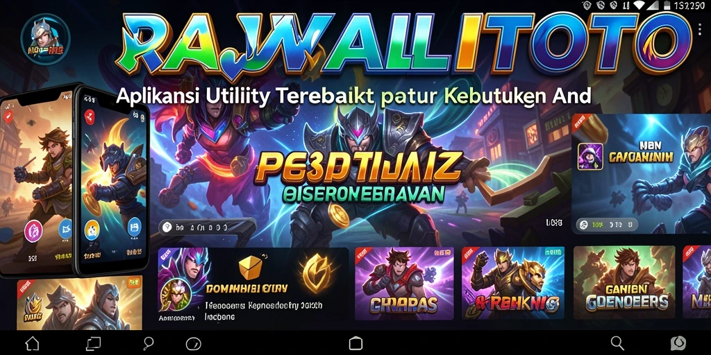 Tampilan utama aplikasi RAJAWALITOTO yang menampilkan fitur Utility.
