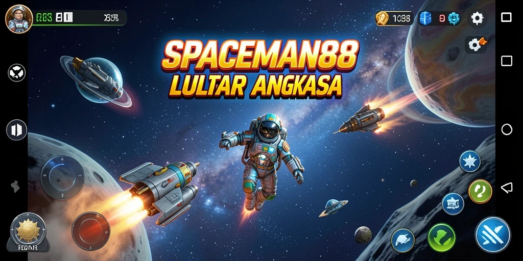 Screenshot SPACEMAN88 menampilkan balapan luar angkasa yang menegangkan dan seru.