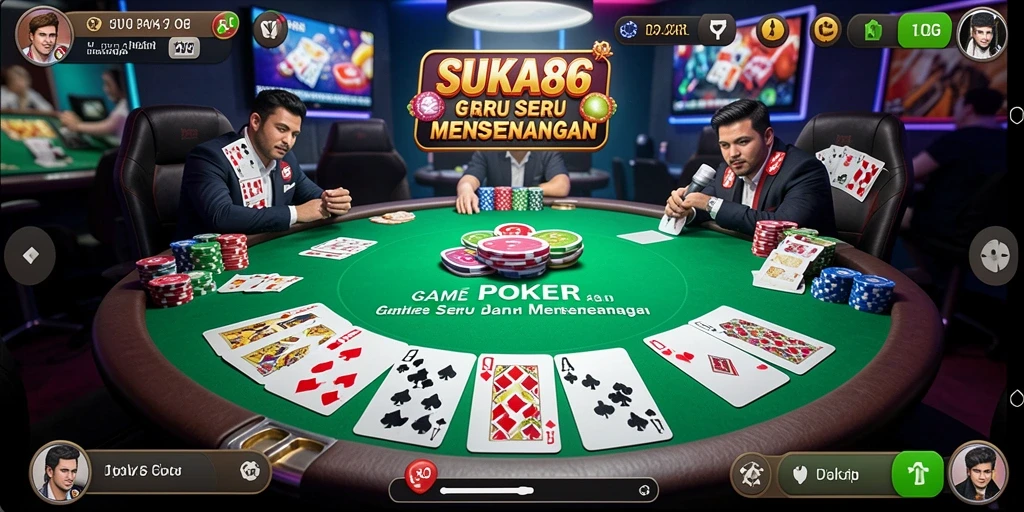 Tampilan screenshot permainan Poker yang menegangkan di SUKA86.