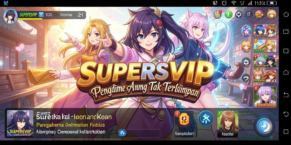 Screenshot menampilkan pertempuran seru dengan karakter Anime favorit.