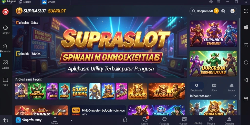 Tampilan utama SUPRASLOT dengan fitur Utility yang berfungsi.