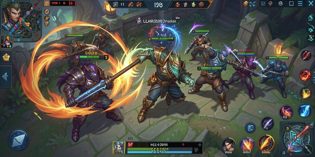 Screenshot gameplay ULAR288 menampilkan pertarungan seru di arena.